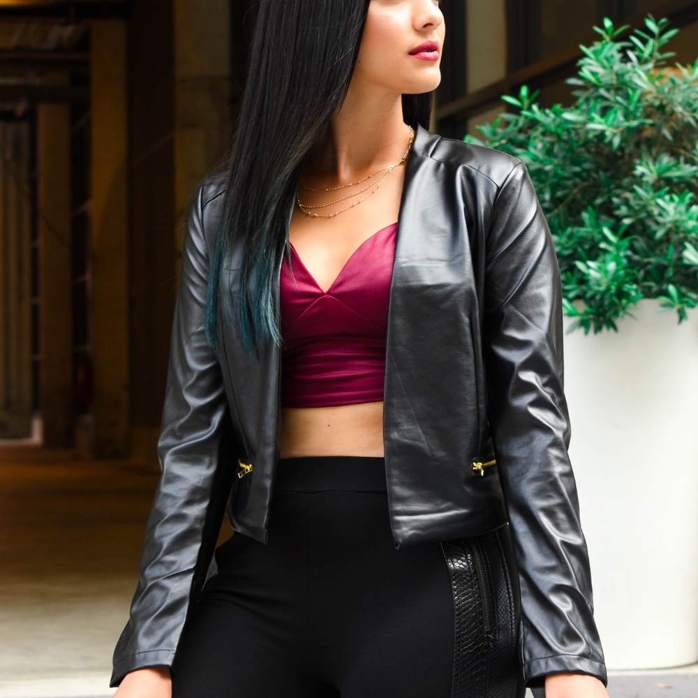 Take Risk Faux Leather Jacket - Picture 4 of 5